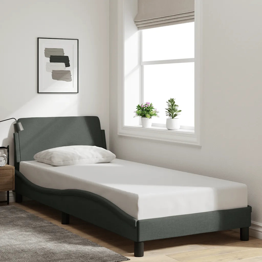 Giroletto-Struttura Letto Dover Grigio Scuro 80x200 cm Tessuto