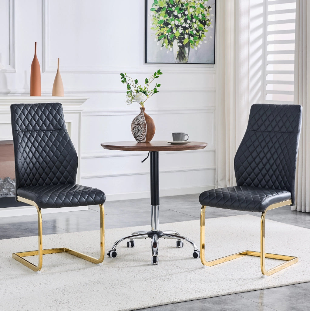 SEDIA Imbottita Rombi 100 cm Nero/Oro Set da 2 pezzi