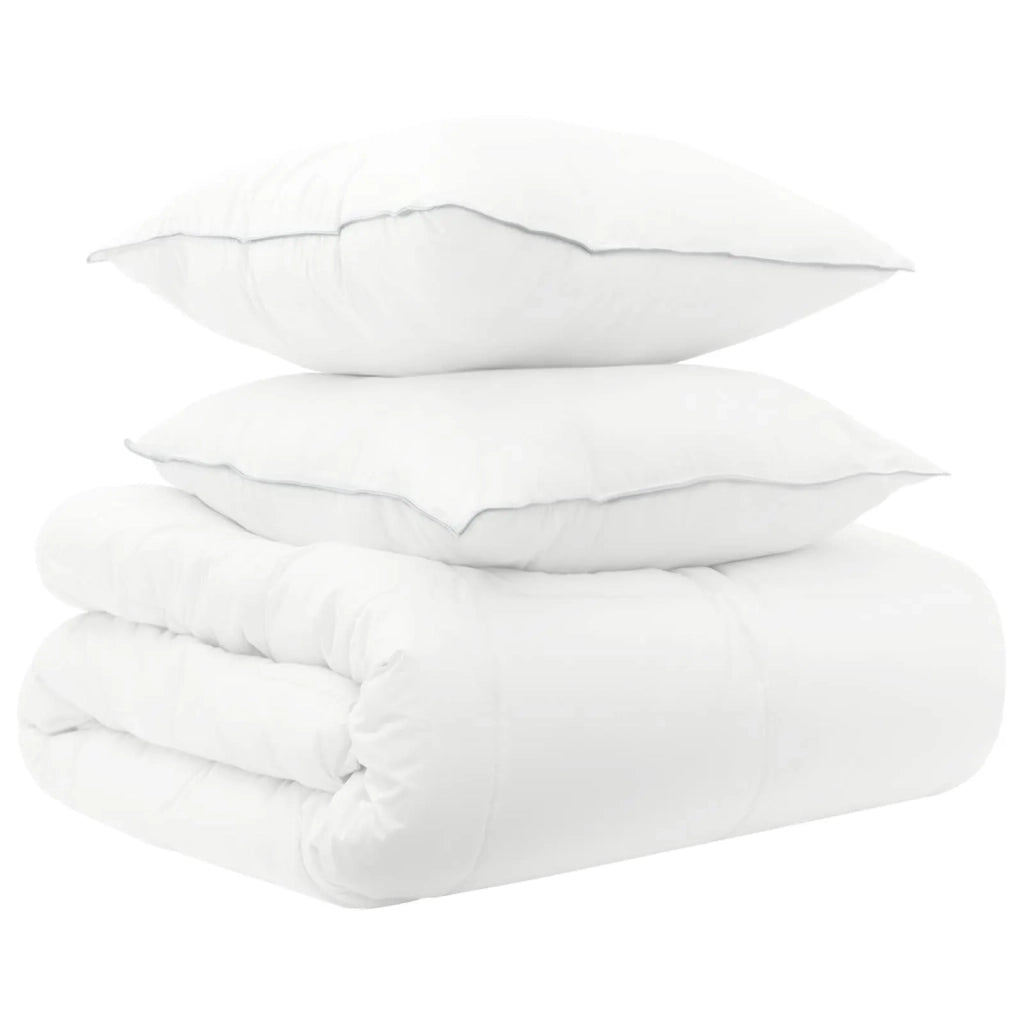 Set di Piumoni 3 pz 200 x 240 cm Tutte le stagioni Bambù Bianco 3432919