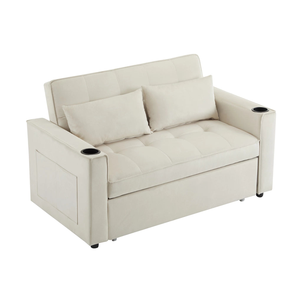 Divano Letto Pieghevole con Portabicchieri e Cuscini ¨C MINIMAL ¨C Grigio