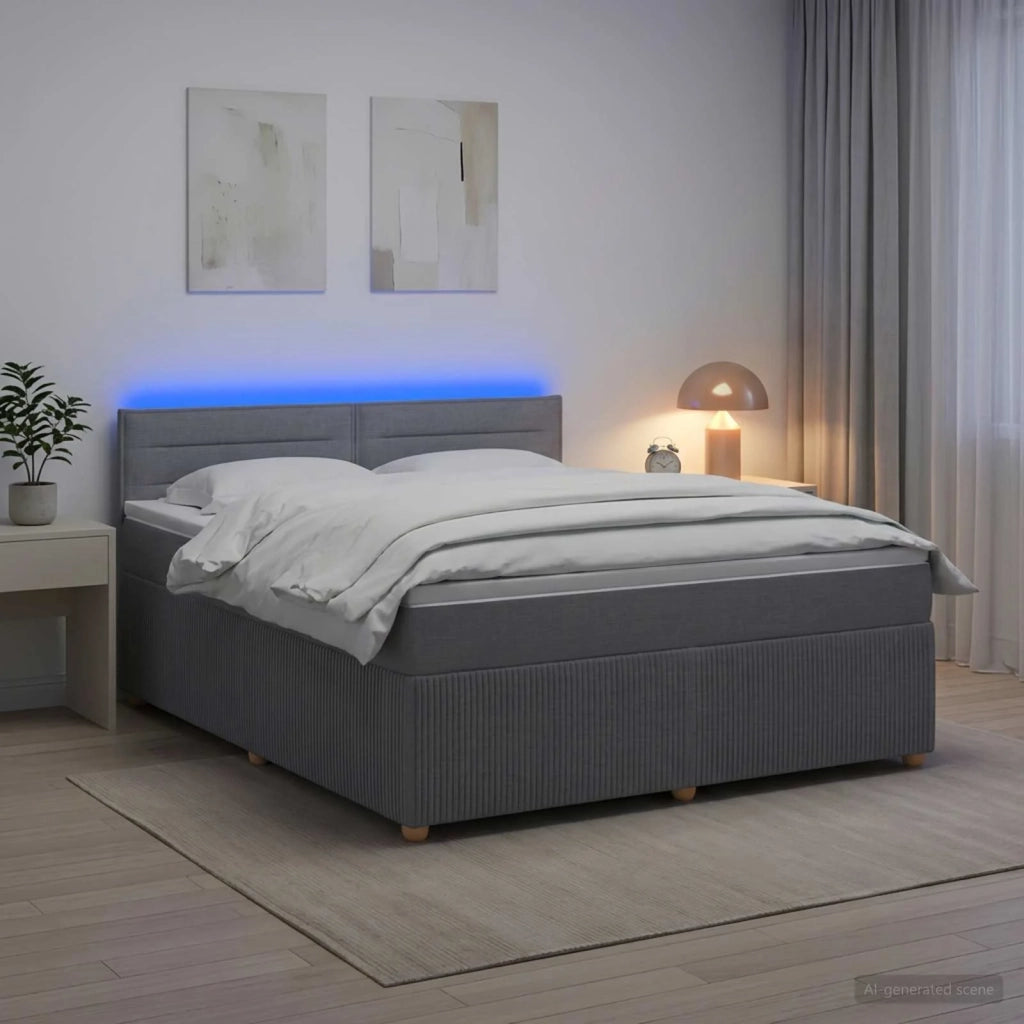 Letto box spring con materasso Grigio Chiaro 180 x 200 cm 3452981