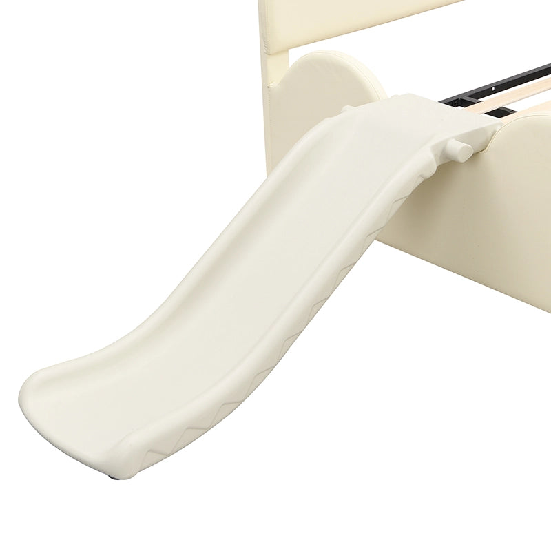 letto per bambini in pu beige 140 x 200 cm