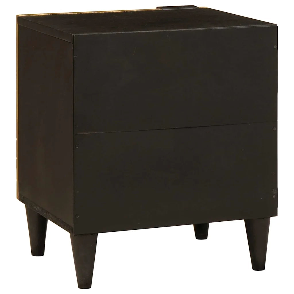 Armadio da Notte Nero e Oro 40 x 33 x 46 cm 4017824