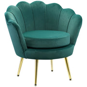 Poltrona Vintage di Design in Velluto Verde Poltroncina da Camera