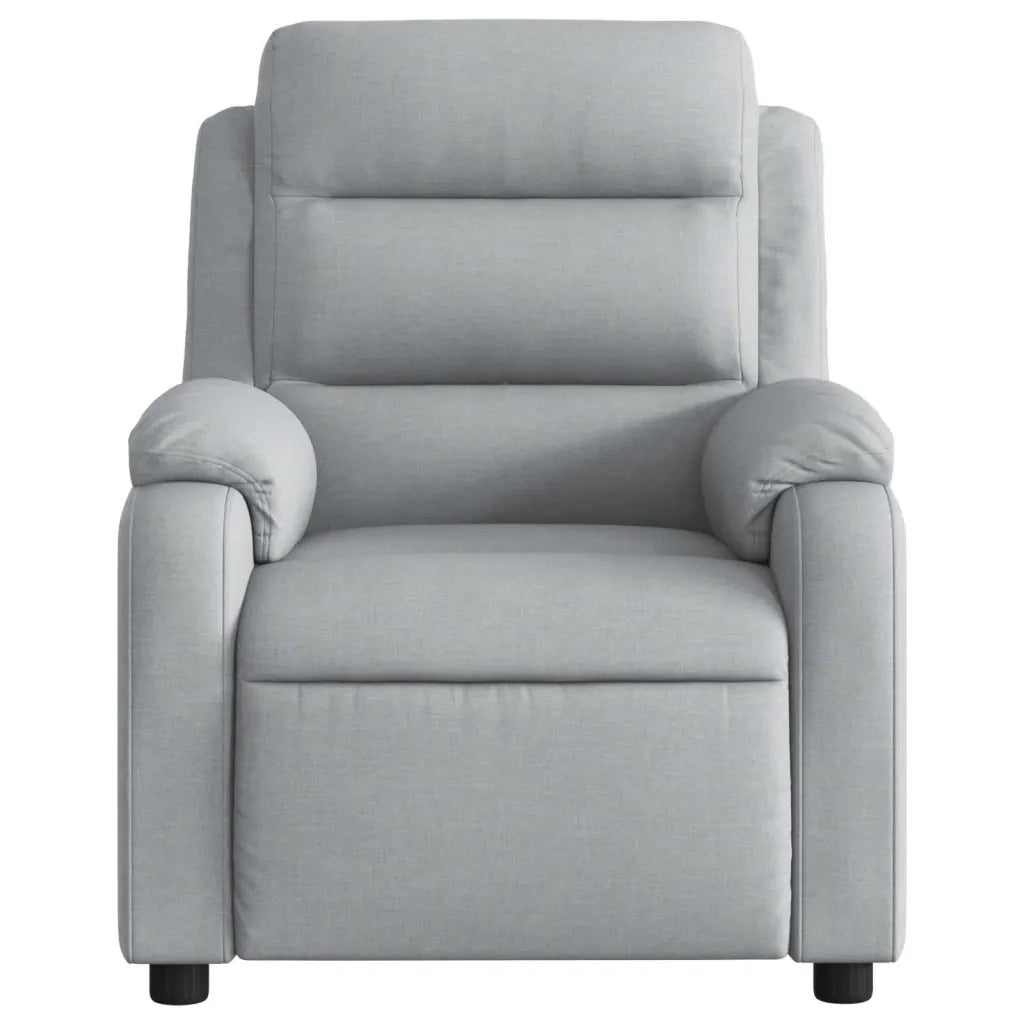 Poltrona | Sedia Relax Reclinabile in Tessuto Grigio Chiaro