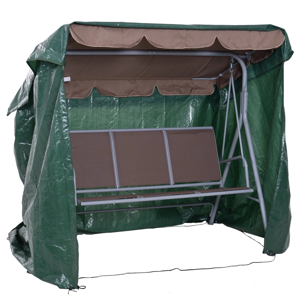 Easycomfort Copertura per Dondolo da Giardino Impermeabile Anti UV Anti Muffa con Fissaggio PE 215x155x150cm Verde