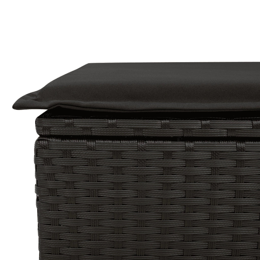 Set Divani da Giardino 5 pz con Cuscini in Polyrattan Nero 3251302
