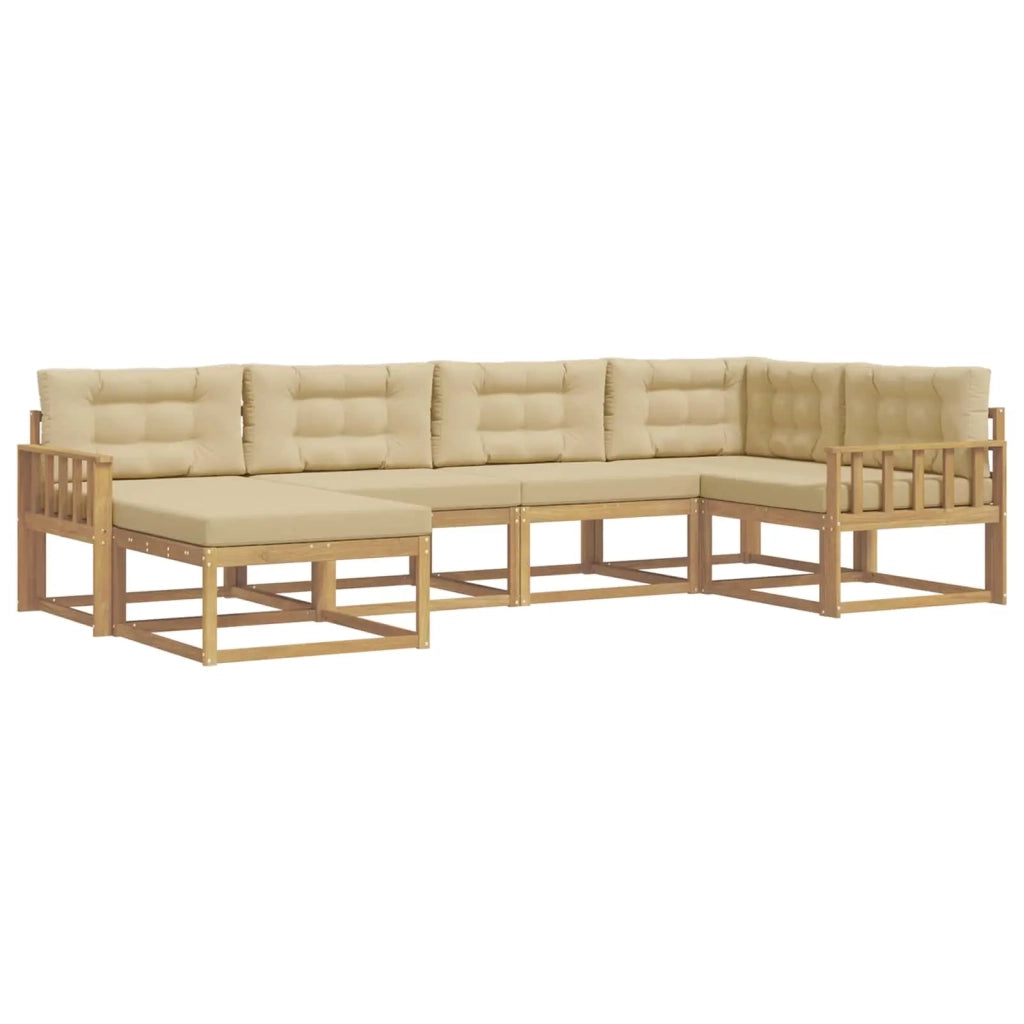 Set di divani da esterno 5 pz Bianco e Beige Poliestere 3386687
