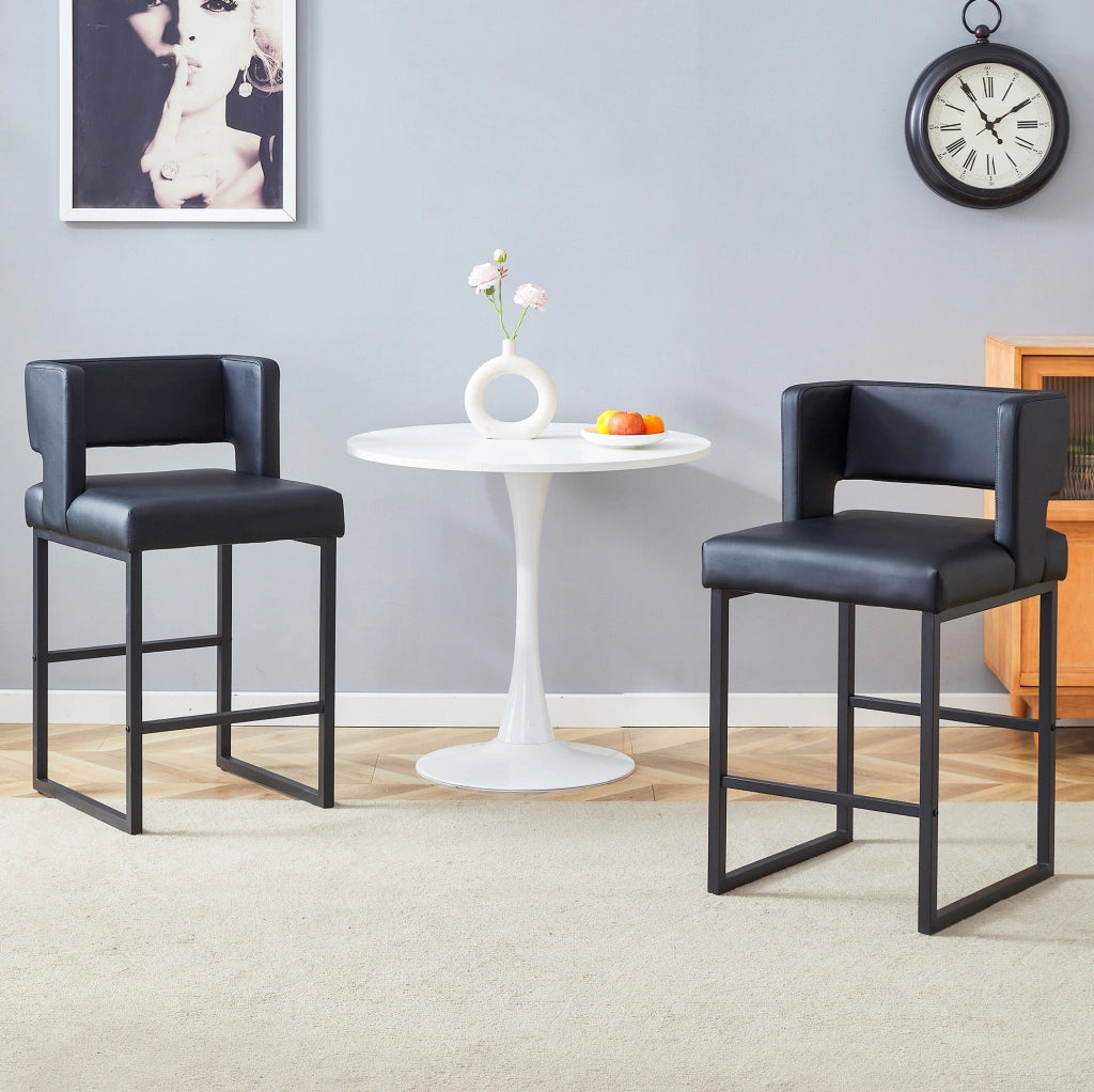 SGABELLO da bar design nordico 91,4 cm nero metallo e PU