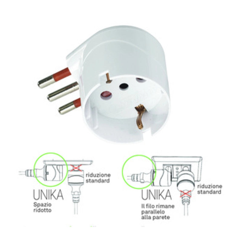 ROSI 78027 ADATTATORE 90 SCHUKO 10A 2P+T