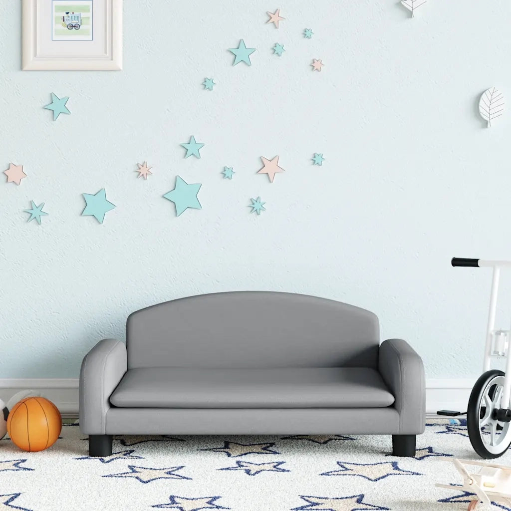 Divano per Bambini Grigio Chiaro 70x45x30 cm in Tessuto 3196358