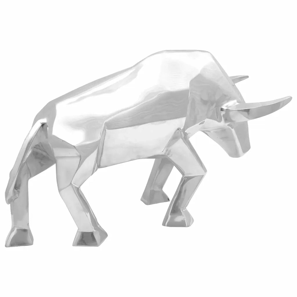 Scultura di toro Argento 74 x 23 x 30 cm Alluminio CFW5966679