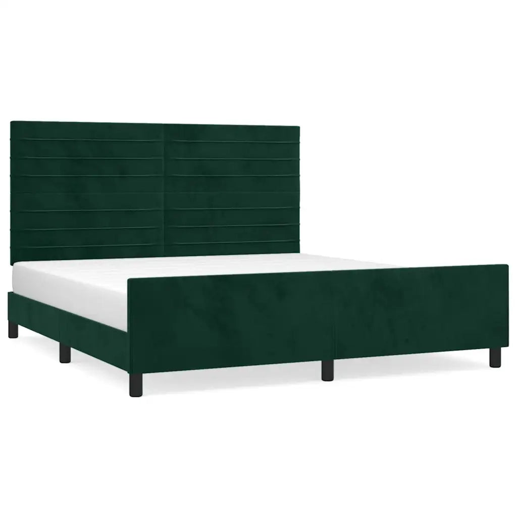 Giroletto senza Materasso Verde Scuro 160x200 cm in Velluto 3125827