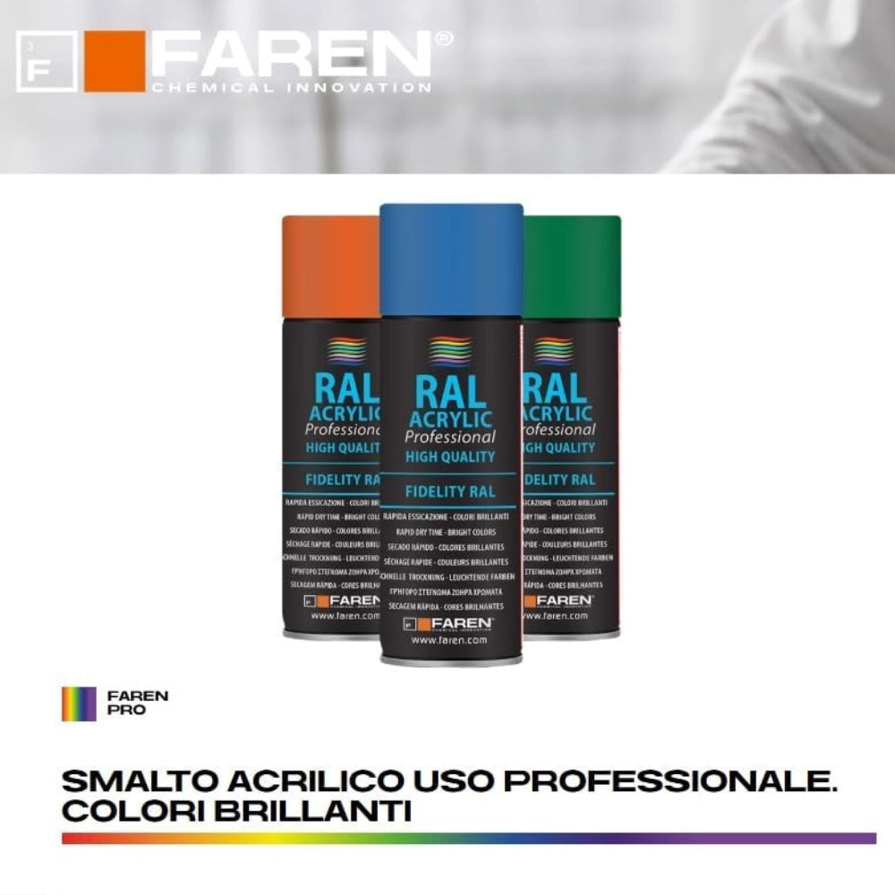 Faren ral acrylic vernice spray acrilica brillante a rapida essicazione 400 ml *** colore- nero intenso opaco - ral 9...