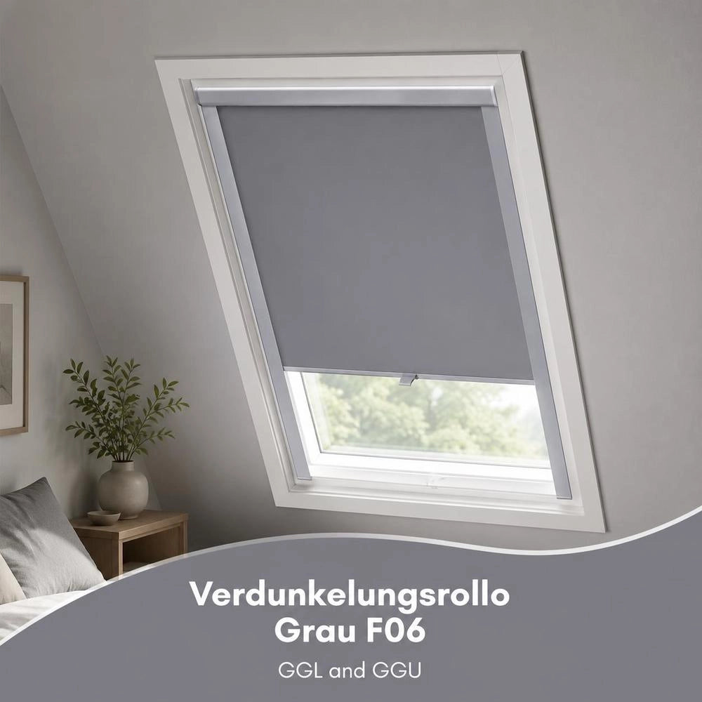 Blackout Roller Blind Grey F06