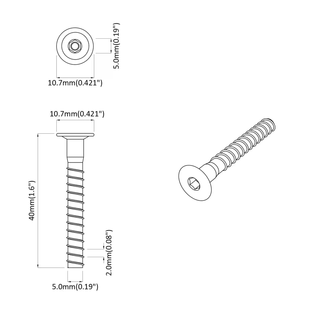 Viti confermat 5000 pcs Argento Metallo