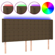 Testiera | Testata a LED Marrone Scuro 203x16x118/128 cm in Tessuto