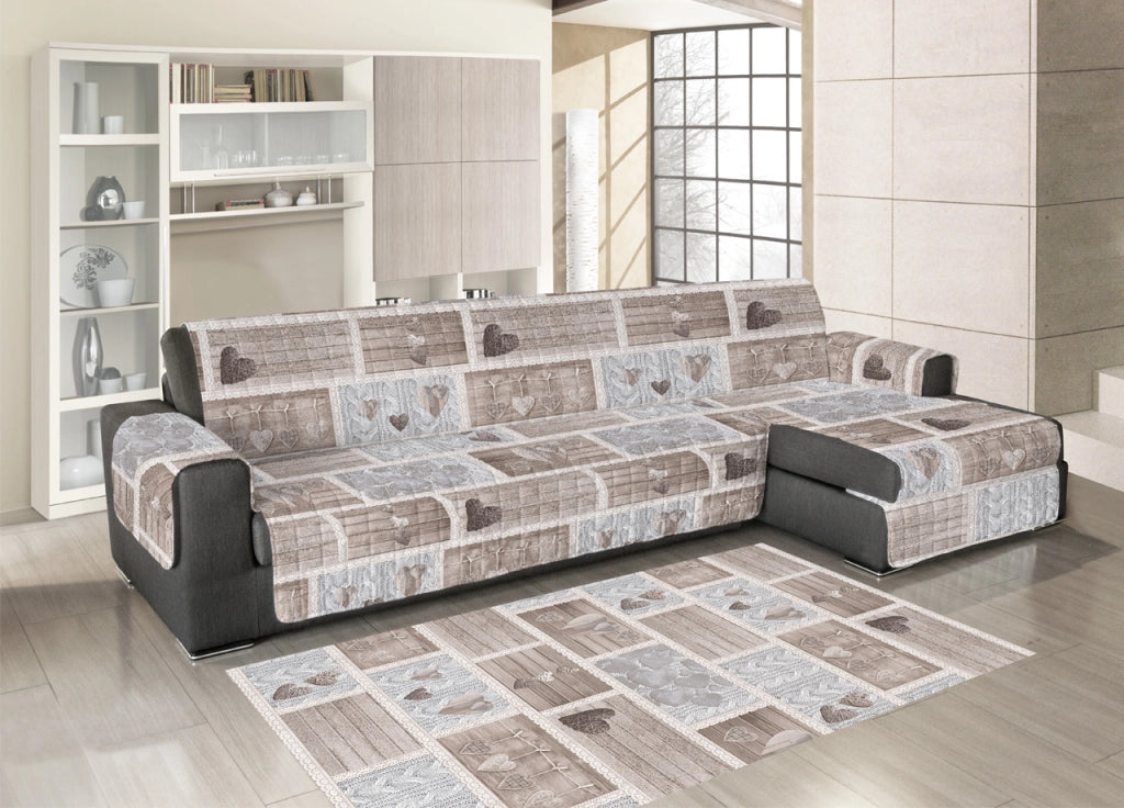 Tappeto Antiscivolo In Stampa Digitale Linea Pensieri Delicati Dis. Shabby Love - 115x168 - Beige