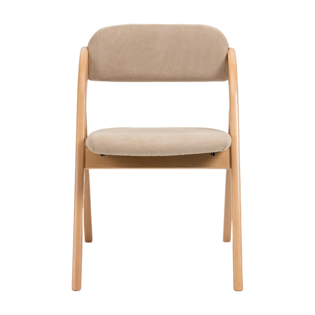 Sedie pieghevoli da pranzo set di 2 impilabili in legno color kaki con seduta imbottita e rivestimento removibile