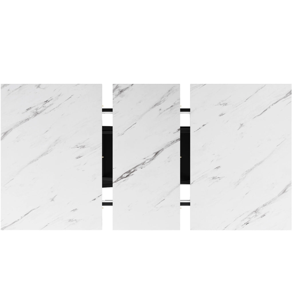 Tavolo da pranzo allungabile 120-160x80 cm bianco e nero