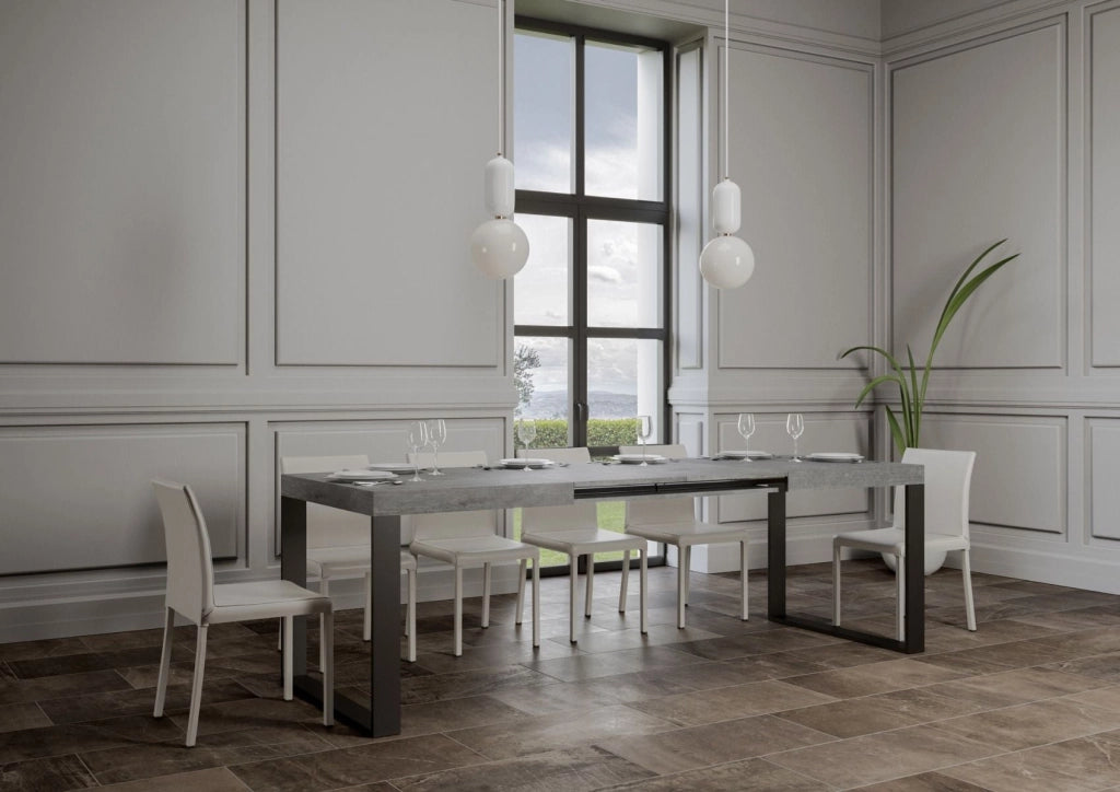 Tavolo Allungabile 160-420x90x77 cm Tecno Cemento
