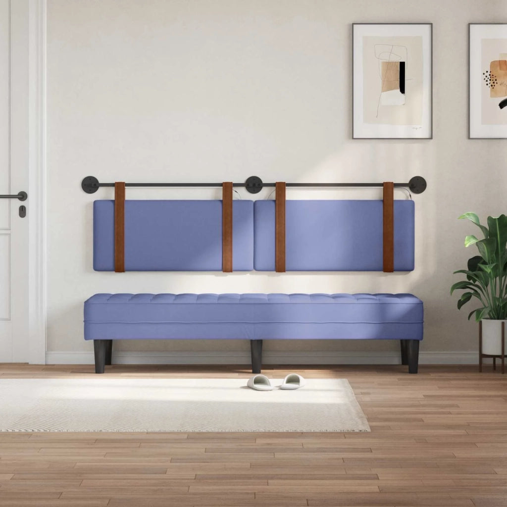 Testiera | Testata sospesa Con luce LED Blu jeans PU Antico