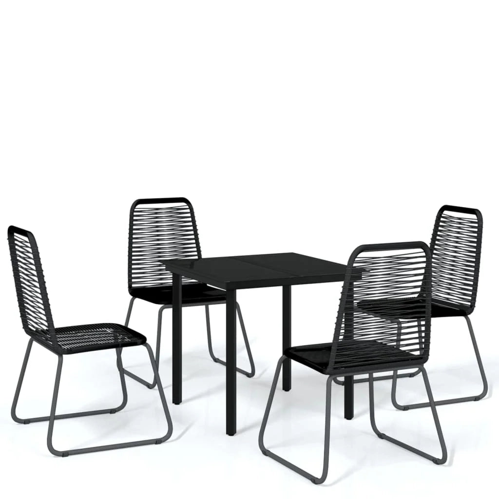 Set da pranzo da giardino mobile da esterno 5 pezzi nero 02_0013842