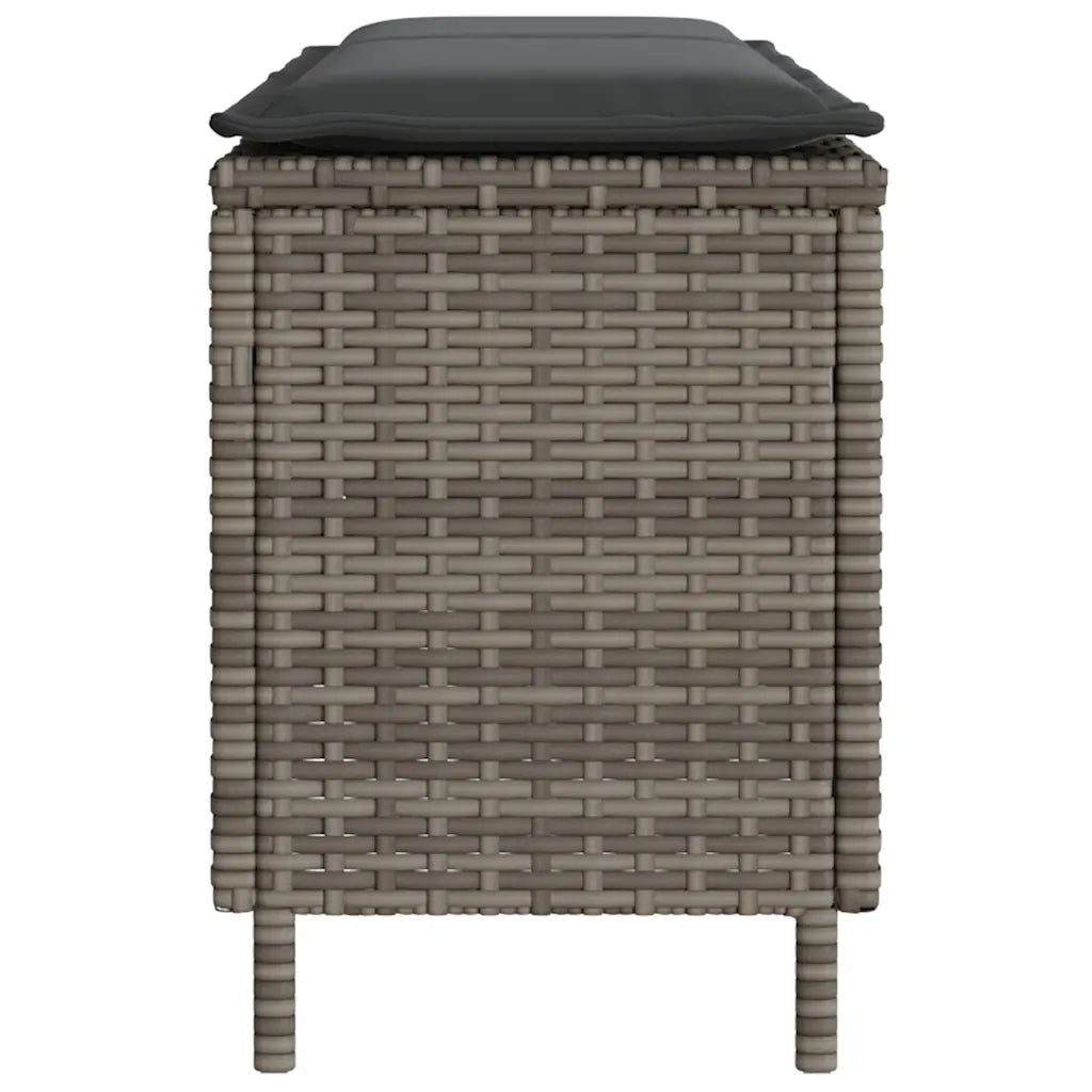 Panca da Giardino con Cuscino Grigio 110x30x40,5 cm Polyrattan