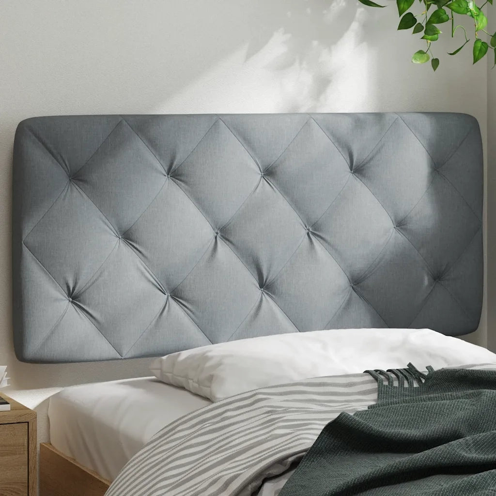 Coussin de tête de lit gris clair 100 cm tissu
