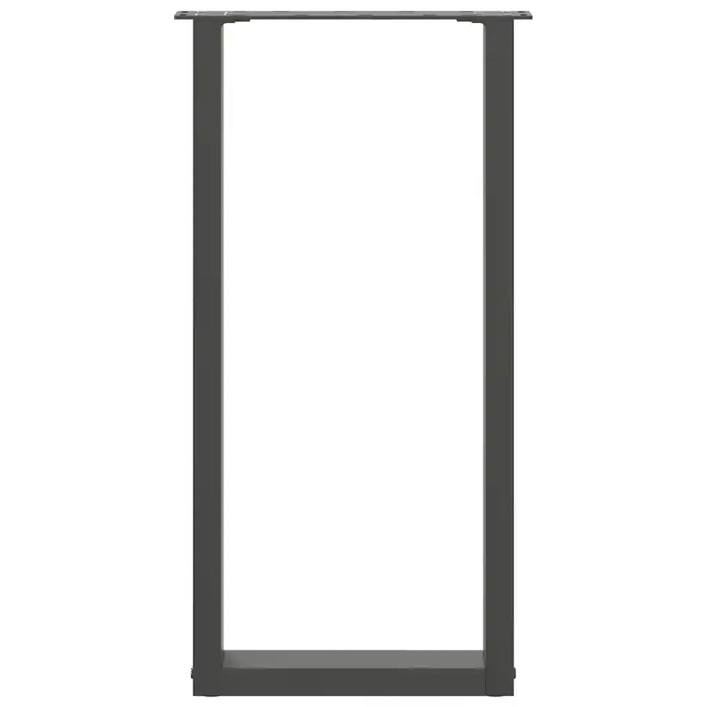Pieds de table console en U, 2 pièces, anthracite, 28 x (72-73) cm, acier