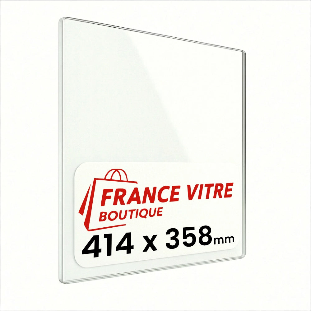 414 x 358 x 4 mm - Vetro per stufa a legna - vetro camino di ricambio - vetro per caminetto resistente al fuoco - France Vitre