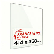 414 x 358 x 4 mm - Vetro per stufa a legna - vetro camino di ricambio - vetro per caminetto resistente al fuoco - France Vitre
