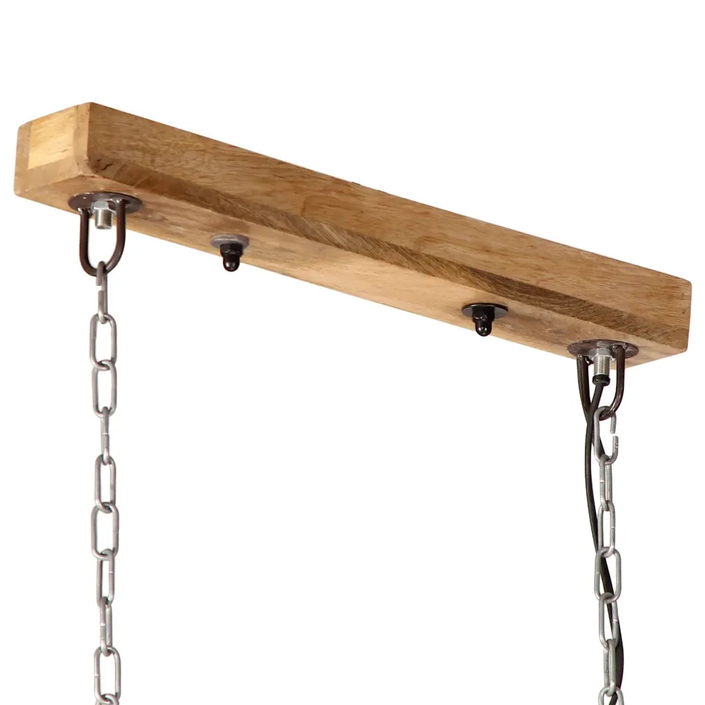 Lampada da soffitto a 4 paralumi stile industriale soggiorno ufficio 90 x 24 x 111 cm in ferro rosso sbiadito 02_0047495