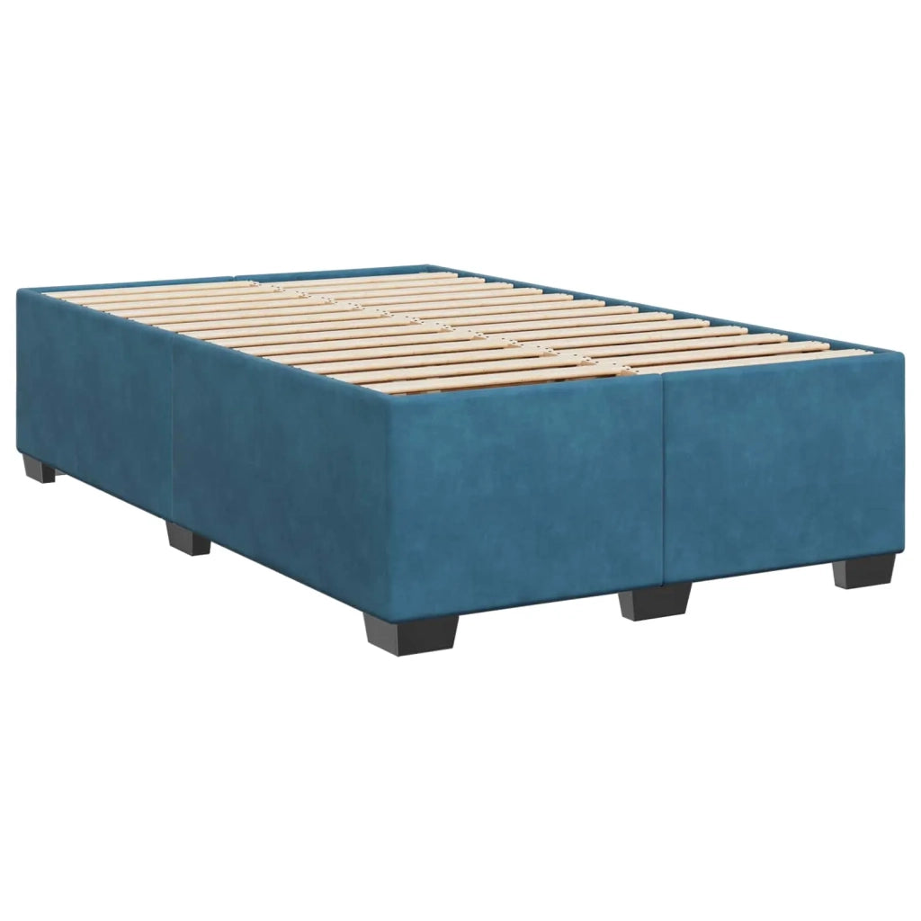 Letto box spring con materasso Blu 120 x 190 cm Velluto 3455064