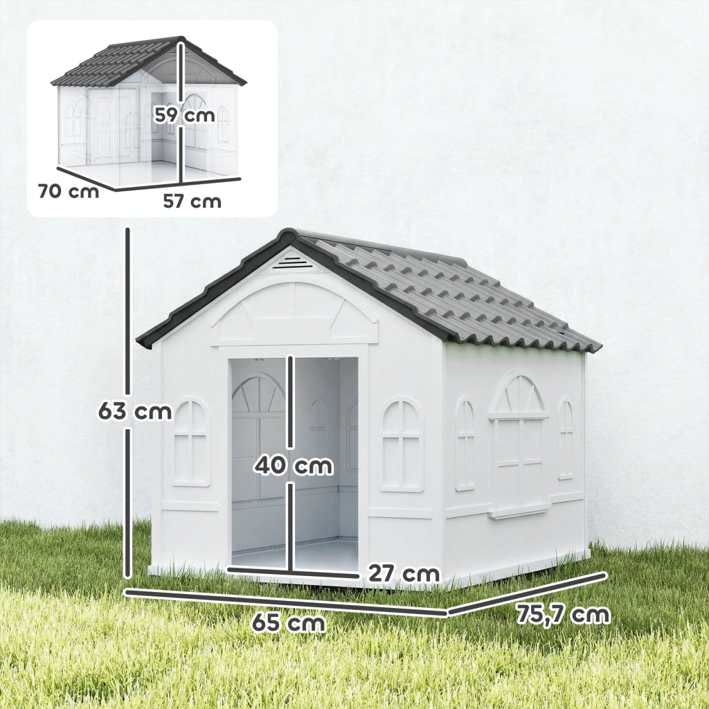 Casetta per Cani ¨C zephmum ¨C Grigio e Bianco 65x75.7x63 cm