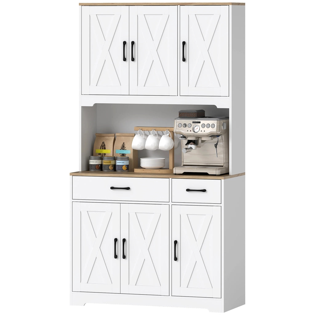 Armadio Cucina con 6 Ante 2 Cassetti e Ripiani ¨C Minimal ¨C Bianco