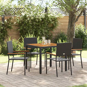 Set da Pranzo per Giardino 5 pcs Nero polyrattan