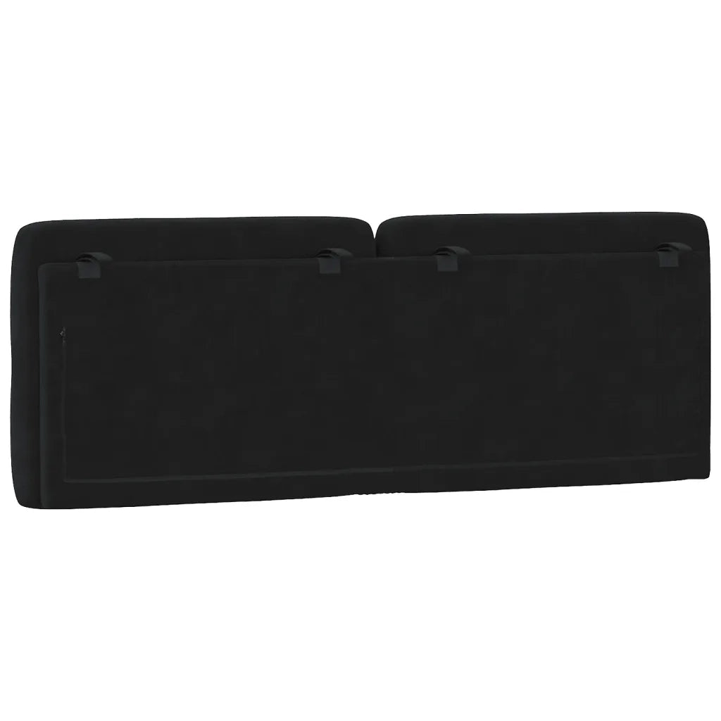 Coussin de tête de lit noir 120 cm velours