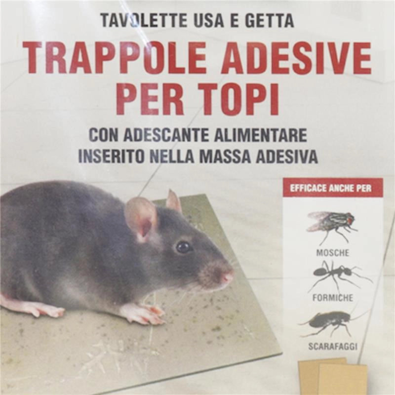 TRAPPOLE ADESIVE PER TOPI IN CONFEZIONE DA 2 PEZZI USA E GETTA