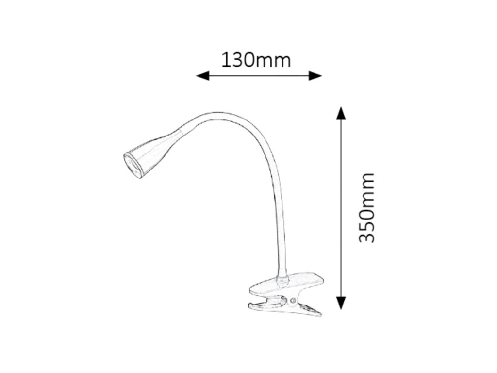 Lampada con clip Rabalux Jeff LED 4,5W nera 3000K