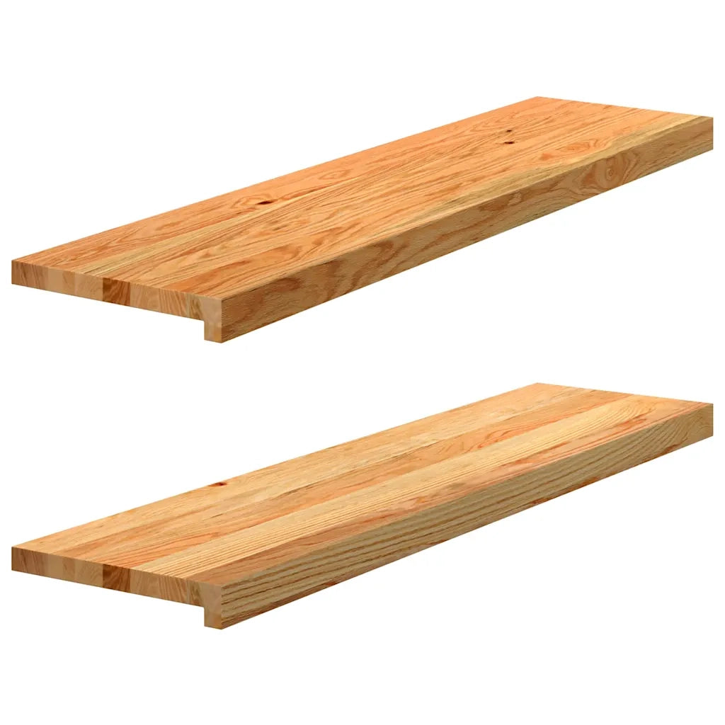 Gradini 2 pz | Tappetini per scale autoadesivi Marrone Chiaro 100x25x2 cm Legno Massello Rovere