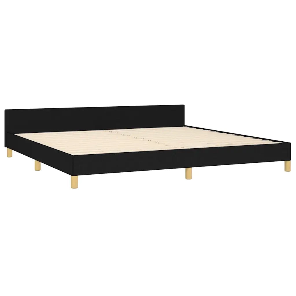 Letto matrimoniale | Letto per adulti | Giroletto senza Materasso Nero 200x200 cm in Tessuto
