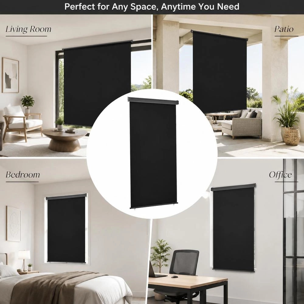 Balcony Side Awning 125x250 Cm Black