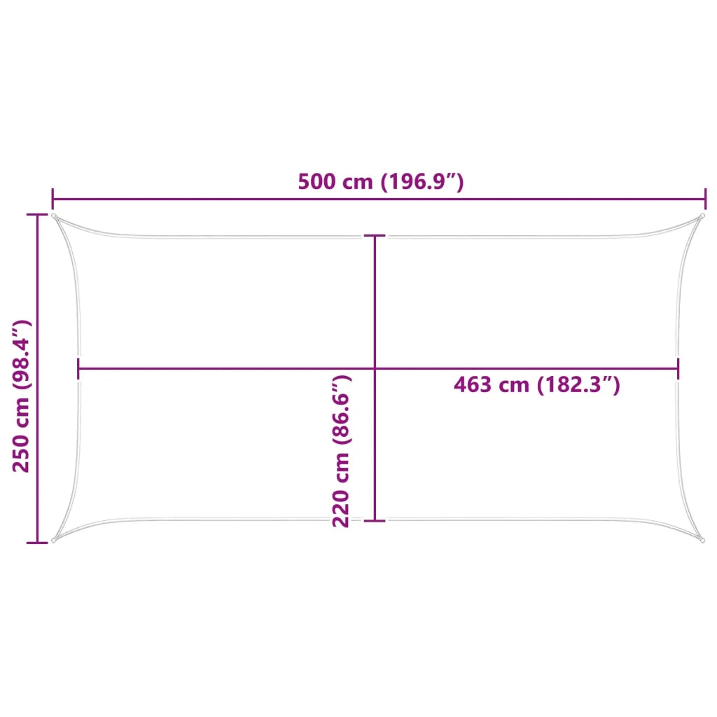 Vela Parasole | Telo Ombra | Vela da ombra solare Arancione e Marrone 5 x 2,5 m