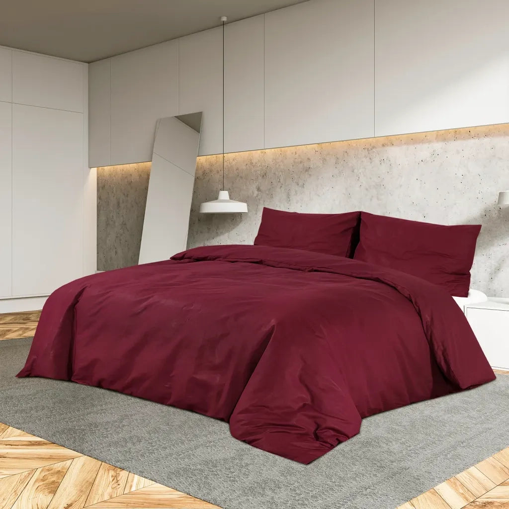 Set Copripiumino Bordeaux 135x200 cm in Microfibra Leggera 136038