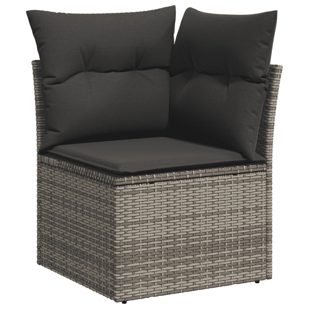 Set Divano da Giardino 9 pz con Cuscini Grigio in Polyrattan 3258693