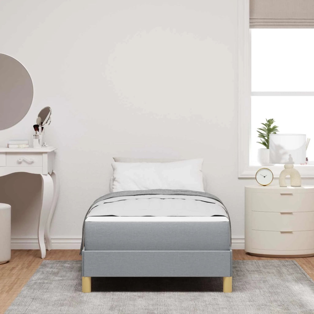 Letto a molle con materasso Grigio chiaro 90 x 190 cm Tessuto 3398528
