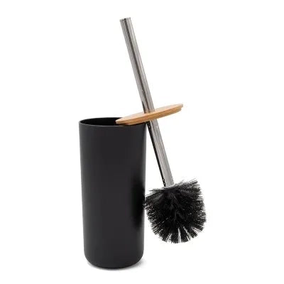 Set completo accessori bagno da appoggio in abs nero e bambù Surf