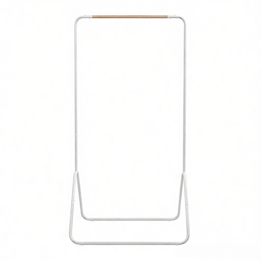 Mobile ingresso con barra appendiabiti per ingresso e balcone; metallo; bianco 80×45×145 cm