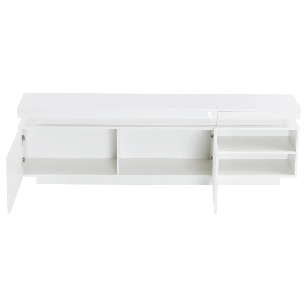 Mobile TV bianco lucido 170 cm con illuminazione LED